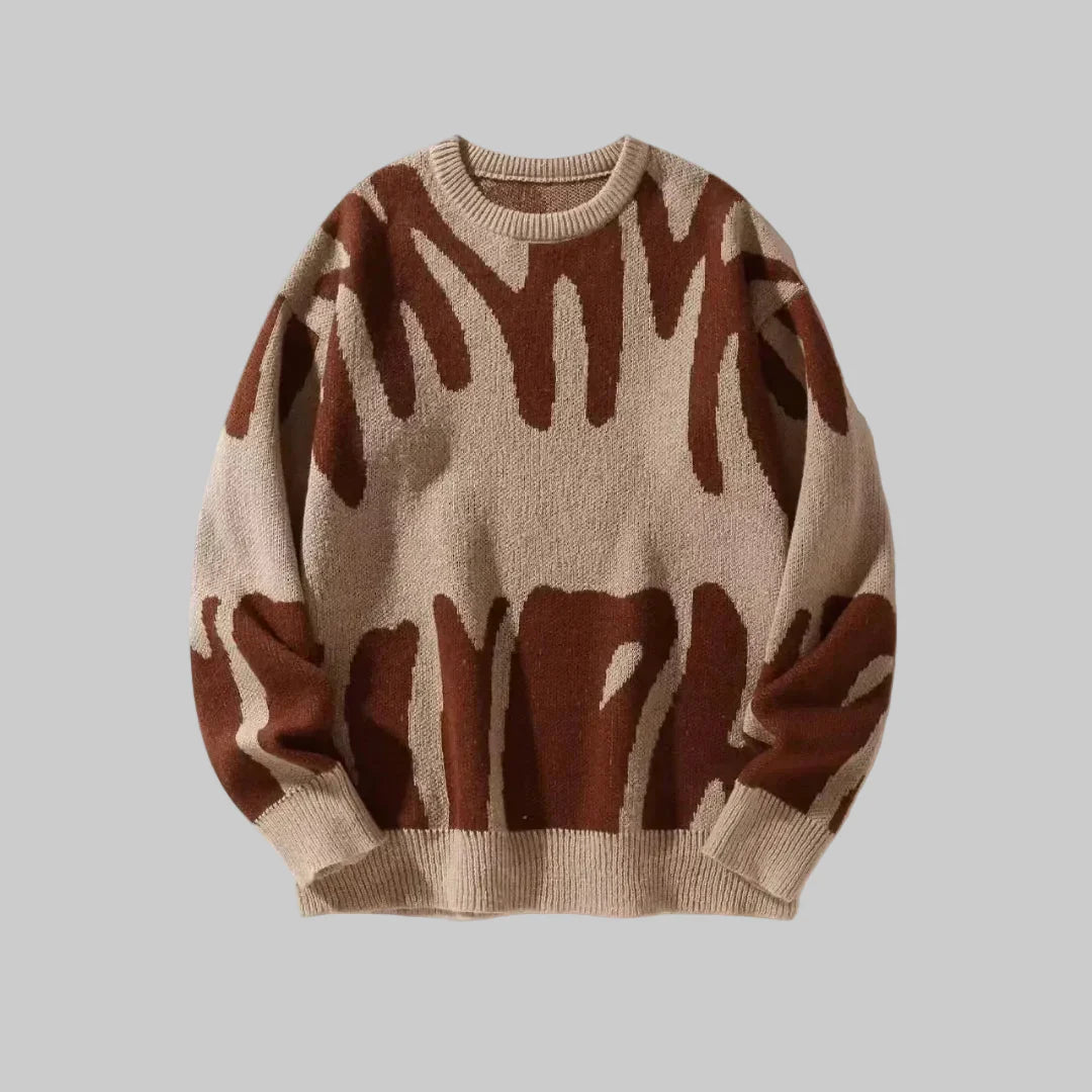 Mjuk Textur - Casual Stickad Pullover för Män