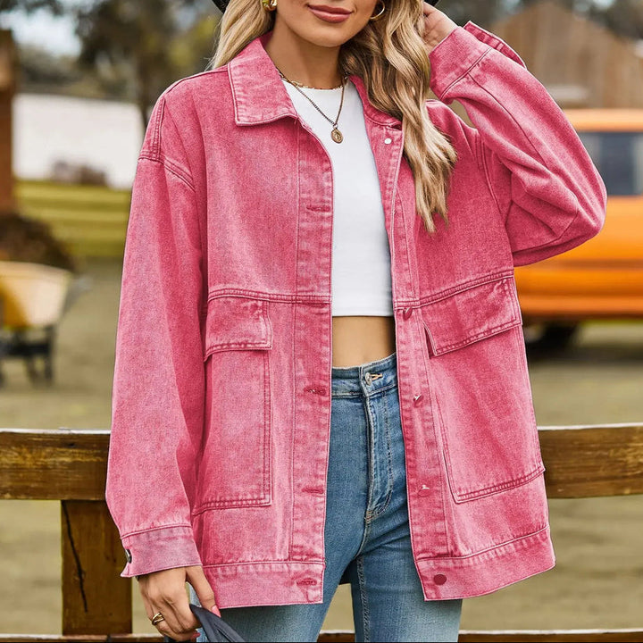 Klassisk Vintage Denim Jacka för Kvinnor