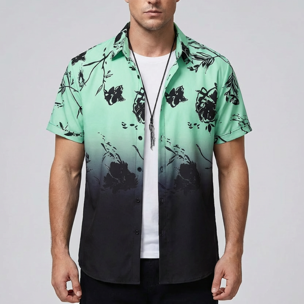 3D Blomtryck Hawaiian Skjorta för Män