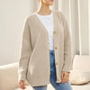Oversized V-Neck Cardigan med Knappstängning för Kvinnor