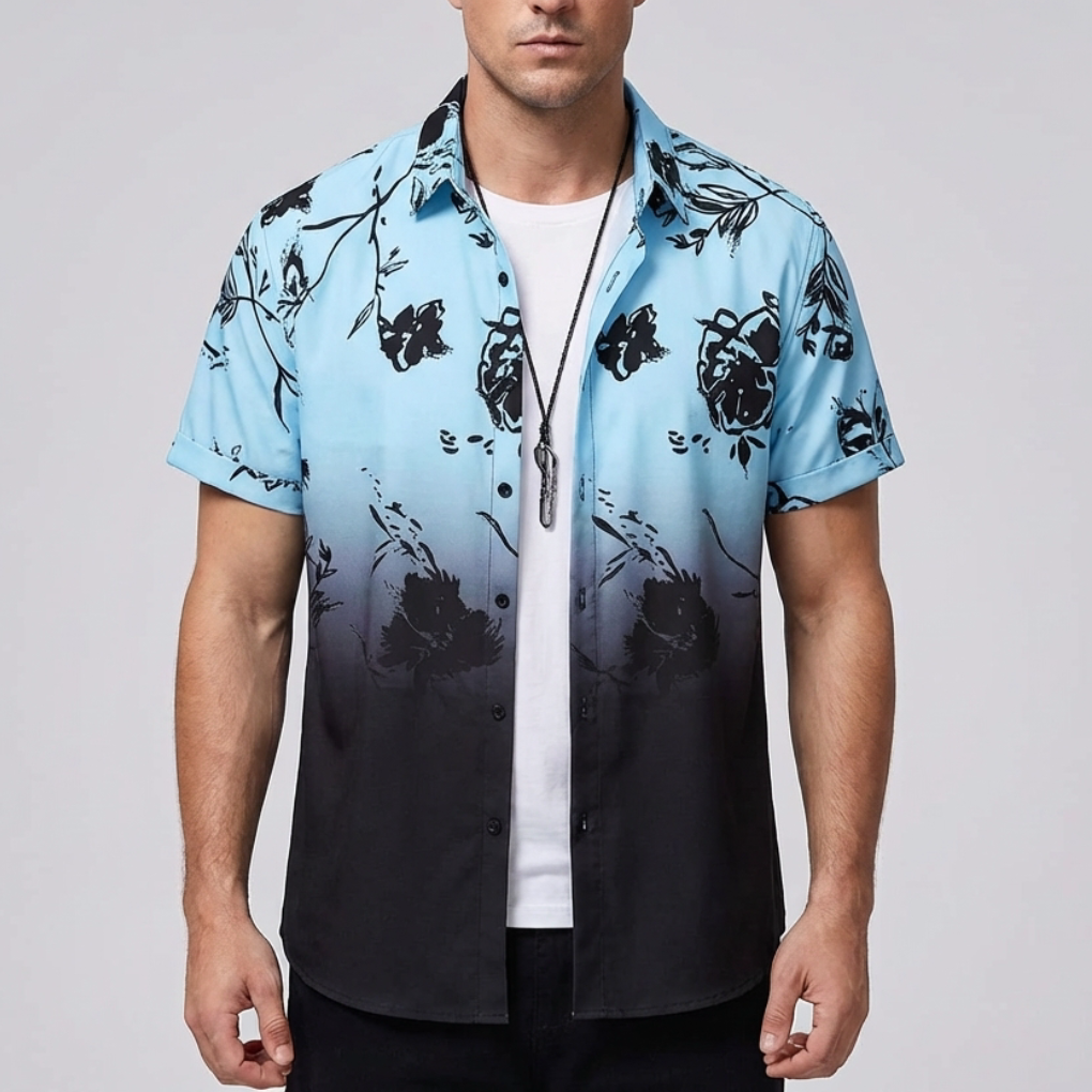 3D Blomtryck Hawaiian Skjorta för Män