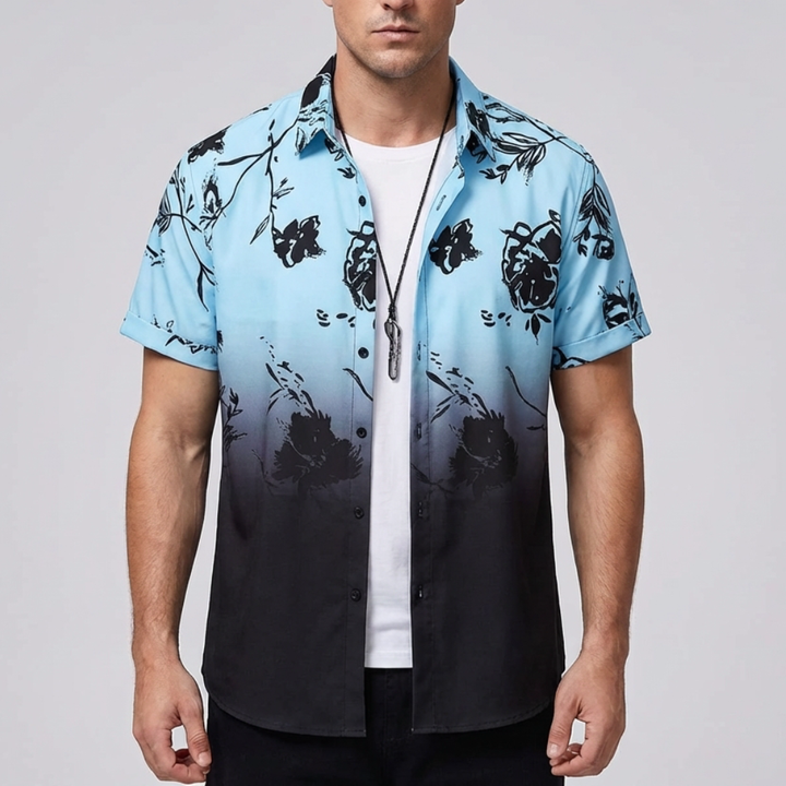 3D Blomtryck Hawaiian Skjorta för Män