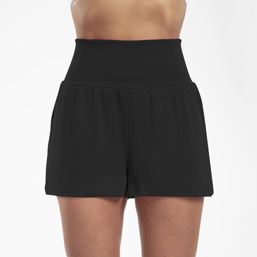 Högmidjade yoga shorts för kvinnor