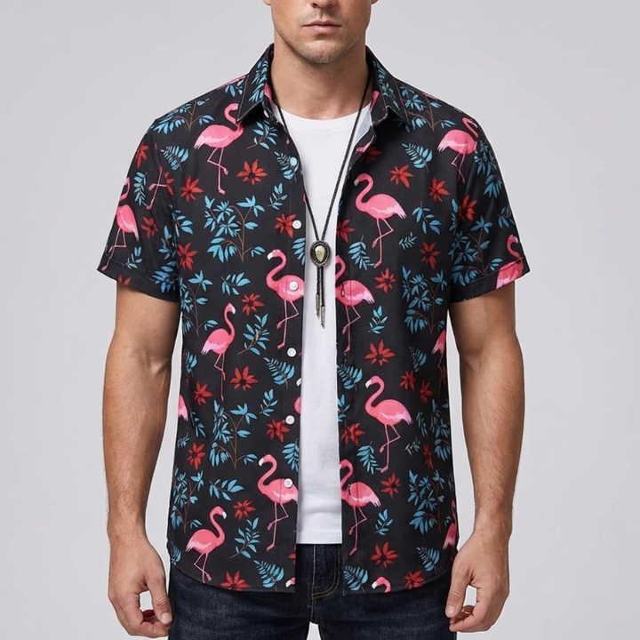 3D Blomtryck Hawaiian Skjorta för Män