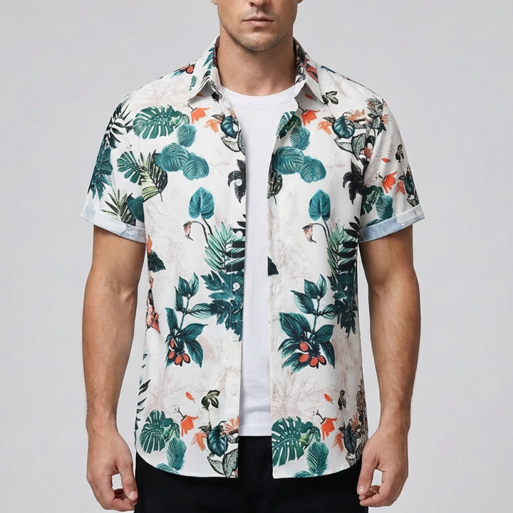 3D Blomtryck Hawaiian Skjorta för Män