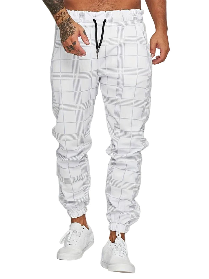 Rutiga Slim Fit Joggers för Män