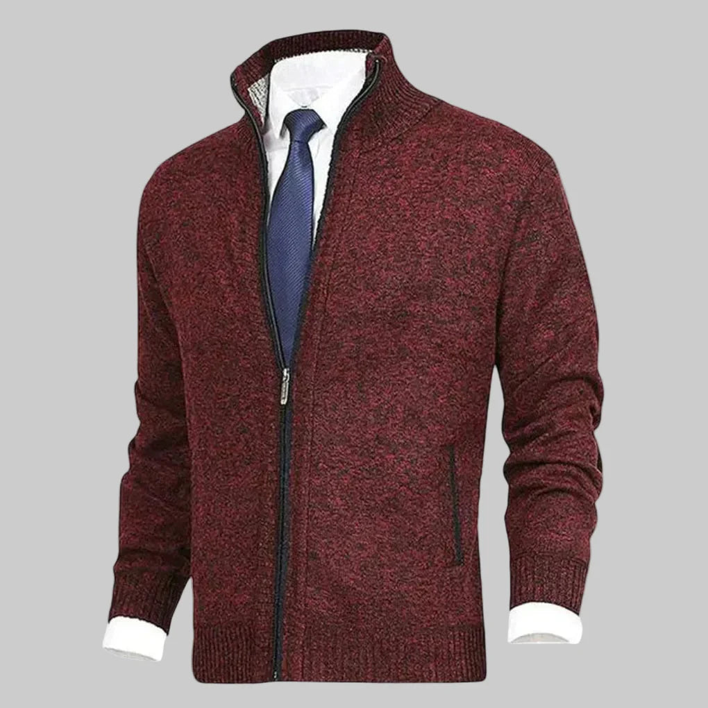 Zip-Up Kardigan för Män