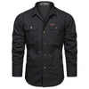 Herr Utility Pocket Button-Up Skjorta