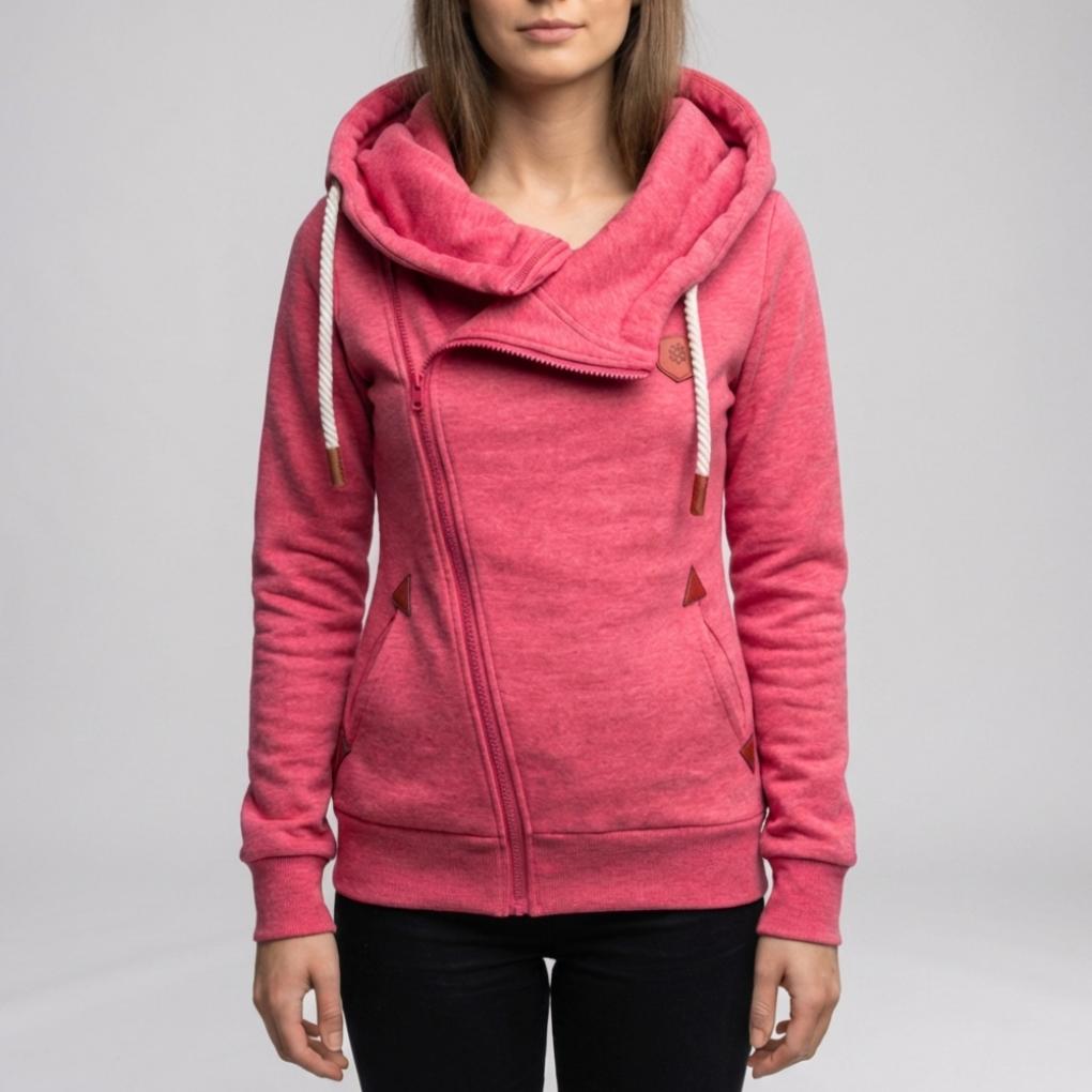 Asymmetrisk Zip Jacka för Kvinnor