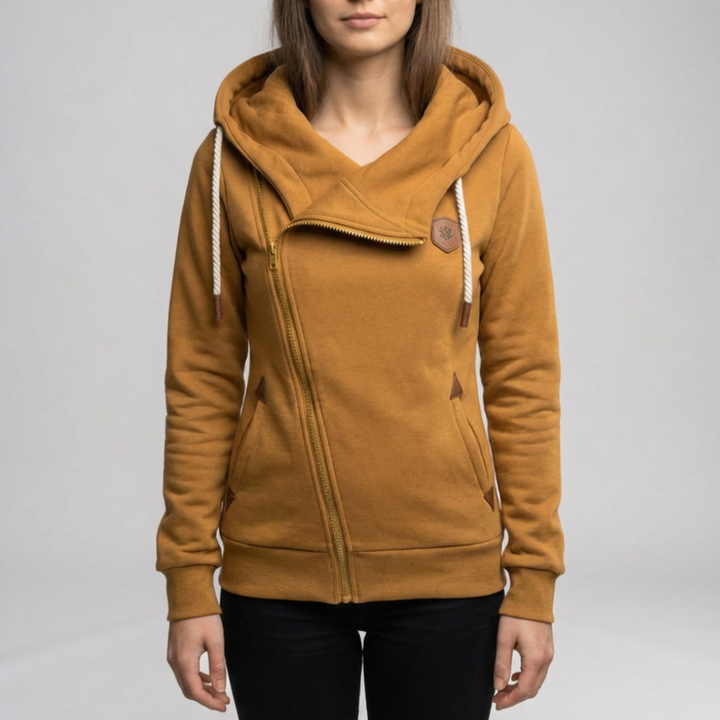 Asymmetrisk Zip Jacka för Kvinnor