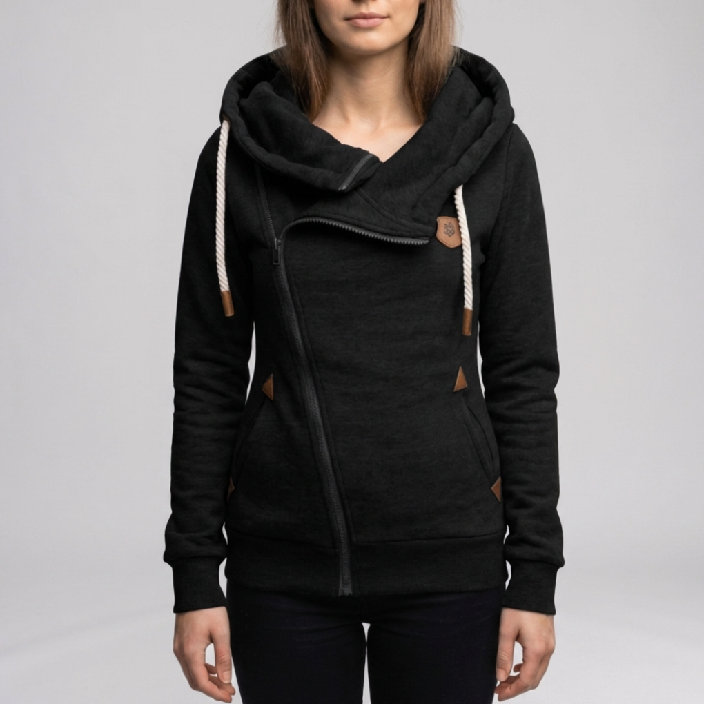 Asymmetrisk Zip Jacka för Kvinnor