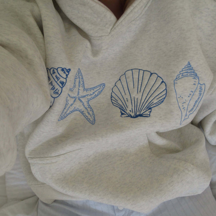 Kvinnors Snäcktryck Hoodie
