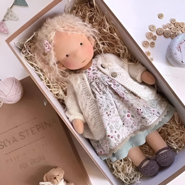 Handgjord Waldorf Kramdoll
