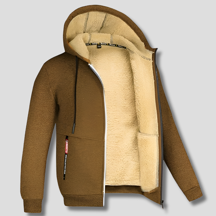 Fleece Pullover med Fårfoder för Män
