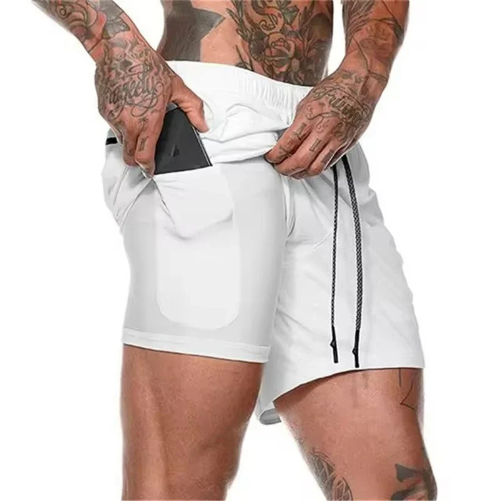 2-i-1 Mäns Sport Shorts