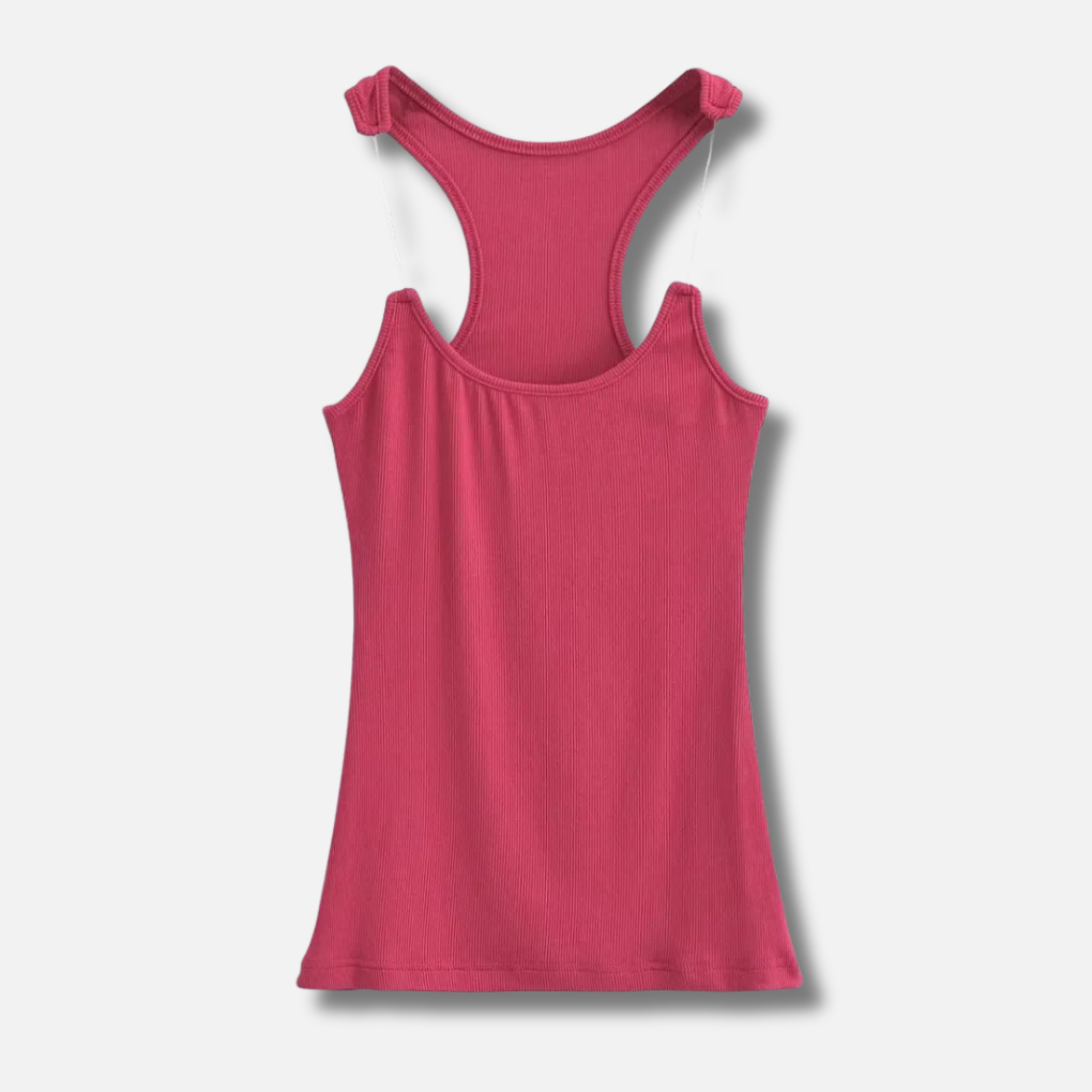Osynlig Rem Ribbad Tank Top för Kvinnor