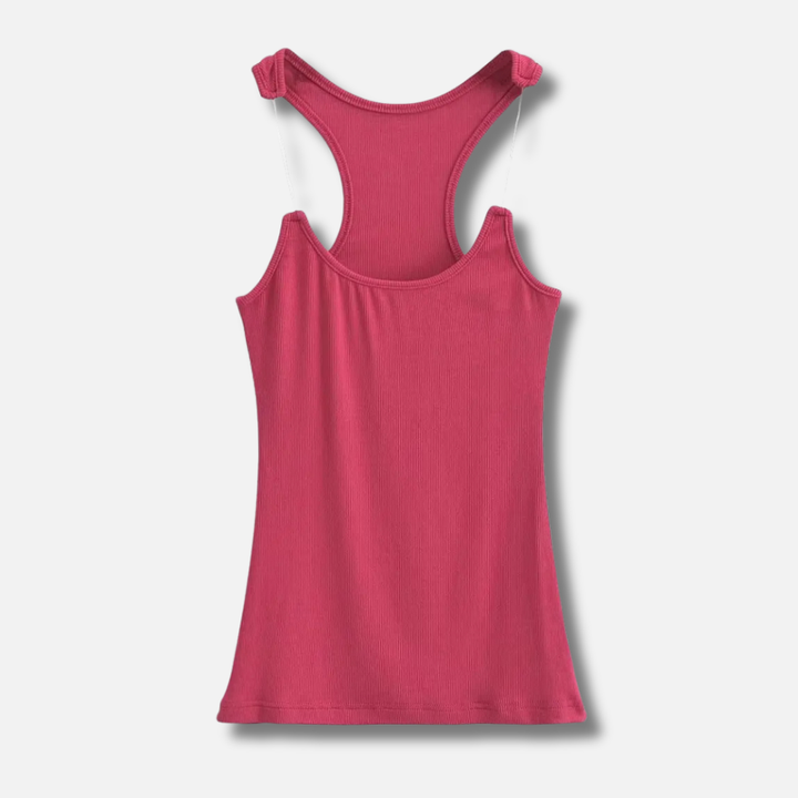 Osynlig Rem Ribbad Tank Top för Kvinnor