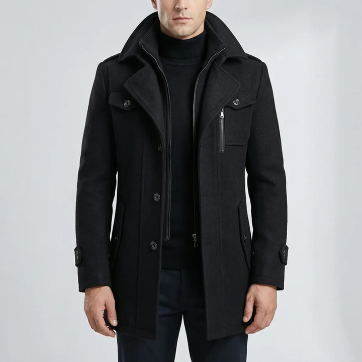 Mid-thigh Strukturerad Herr Overcoat