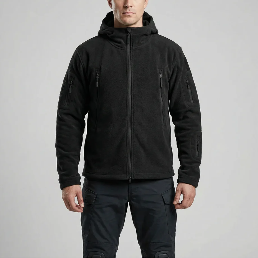 Hooded Full-Zip Fleece Jacket För Män