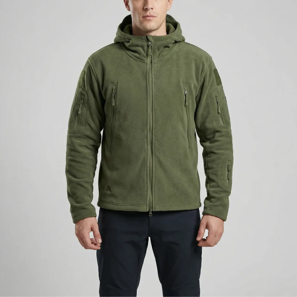 Hooded Full-Zip Fleece Jacket För Män