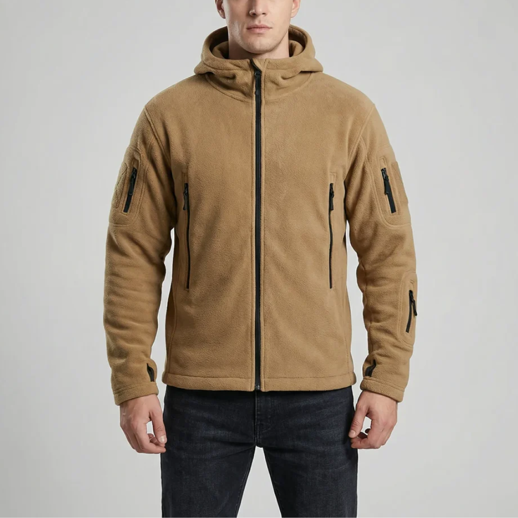 Hooded Full-Zip Fleece Jacket För Män