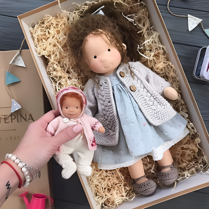 Handgjord Waldorf Kramdoll