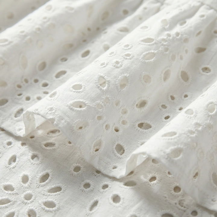 Airovel - Openwork Knit Tiered Summer Dress