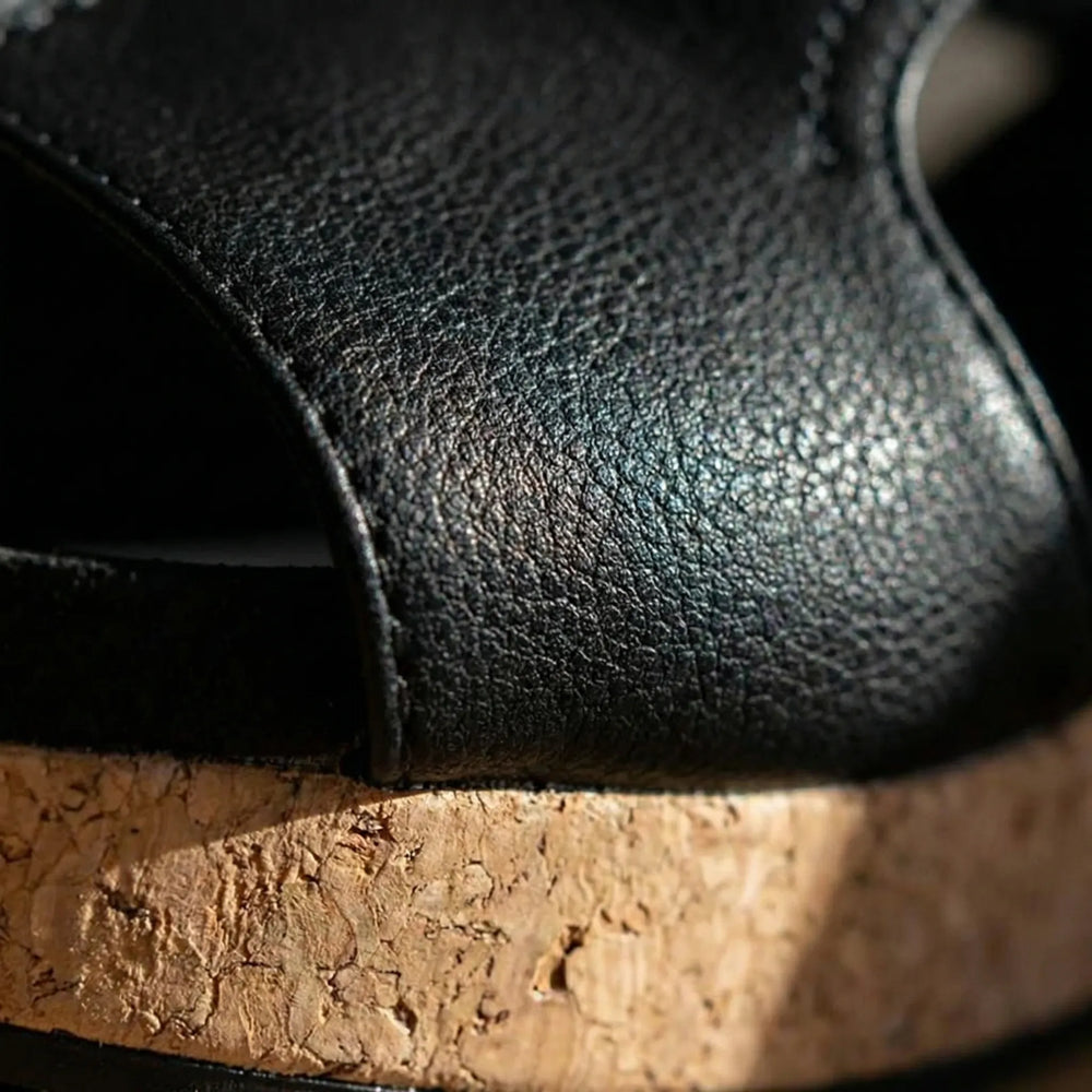 Archivia - Open-Toe Wedge Sandal With Cork Platform