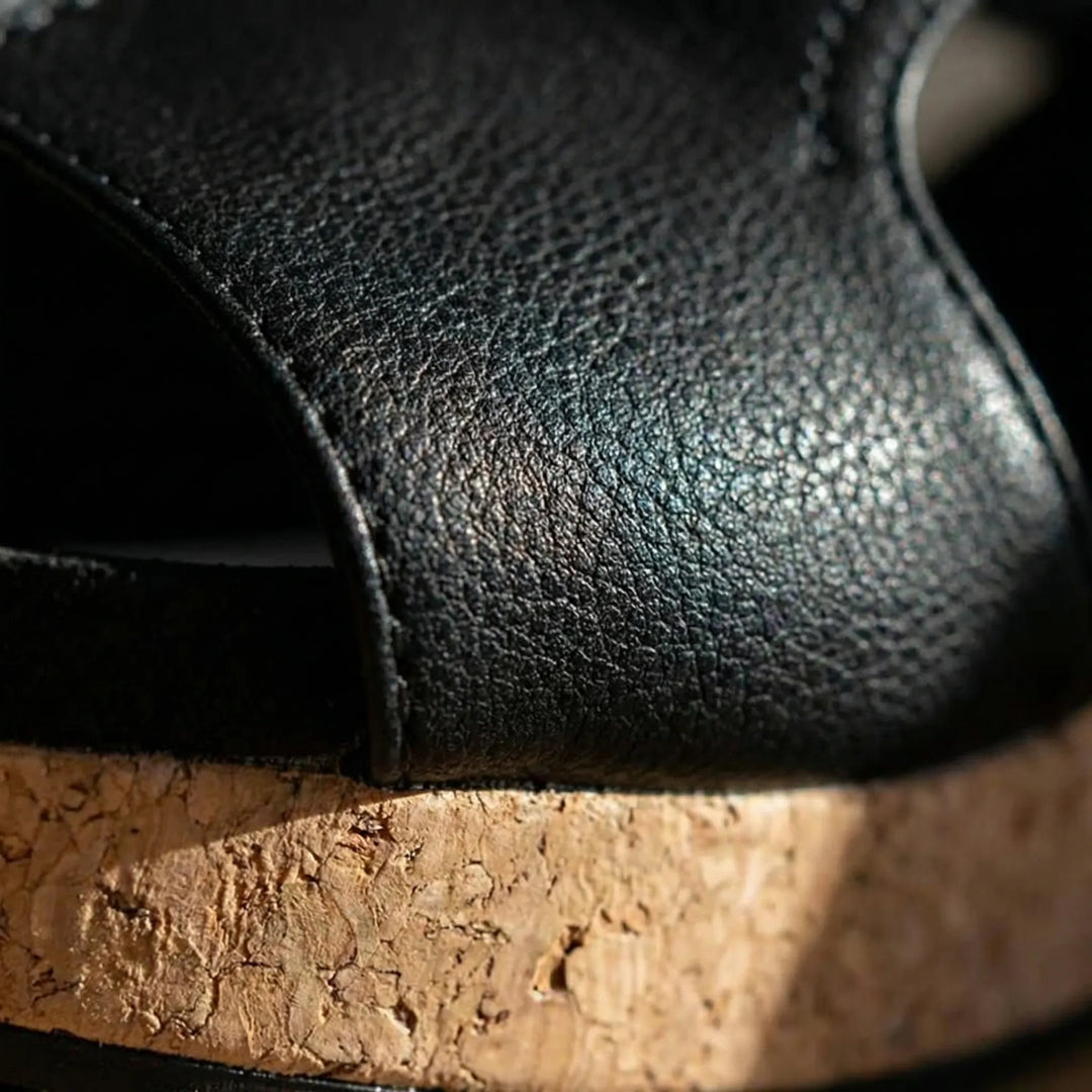 Archivia - Open-Toe Wedge Sandal With Cork Platform
