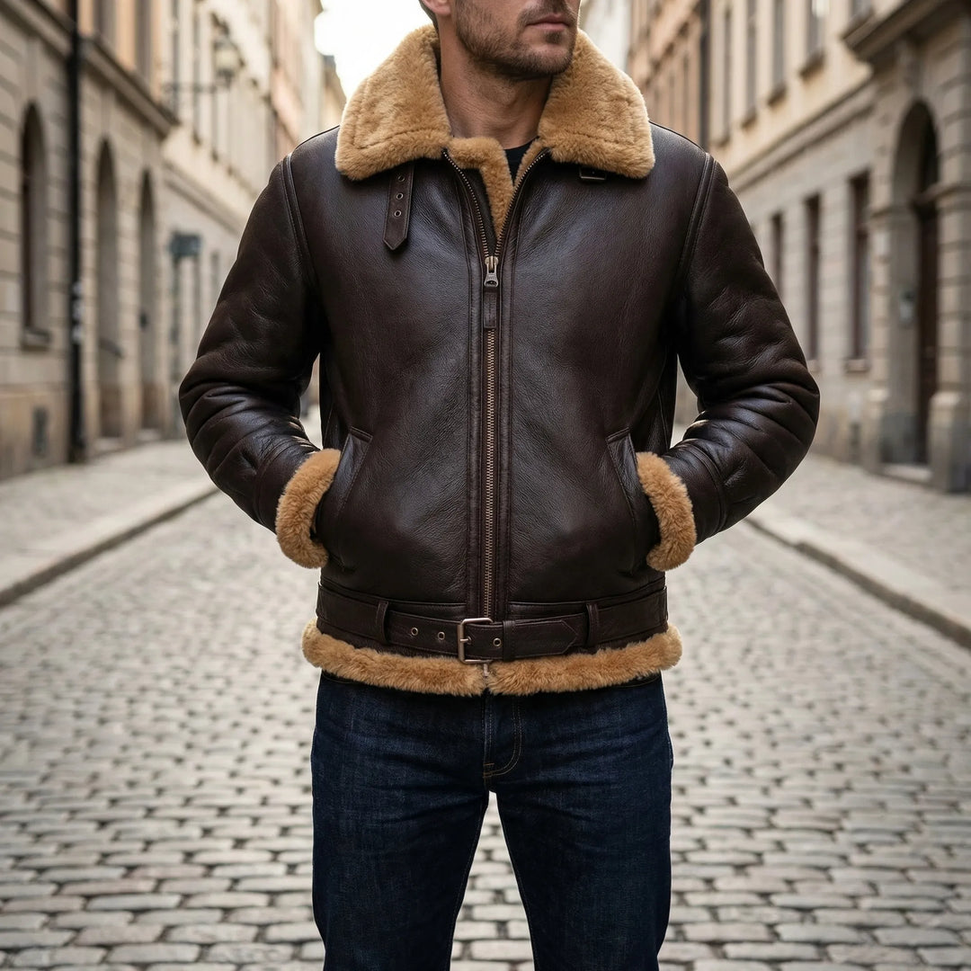 Arktova - Shearling-Lined Aviator Jacket