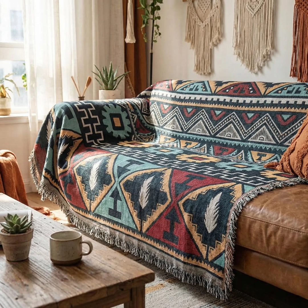 Aztrava - Aztec Geometric Patterned Sofa Cover