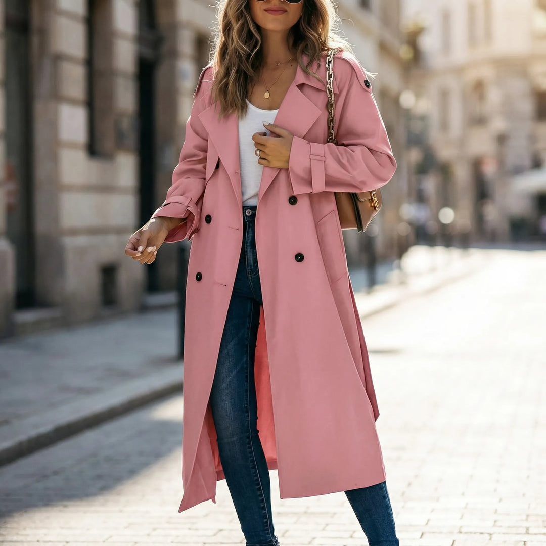Bellarex - Double-Breasted Belted Trench Coat
