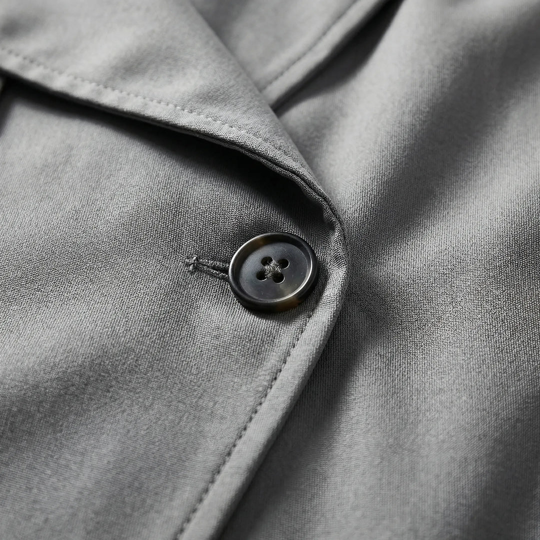 Beltressa - Long Double-Breasted Trench Coat