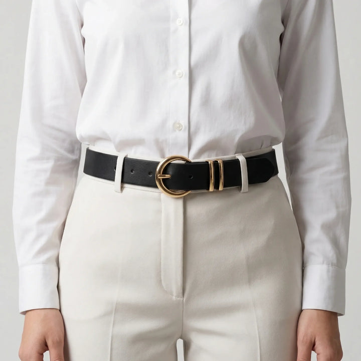 Beltriva - 3-Piece Gold Buckle Waist Belt Set