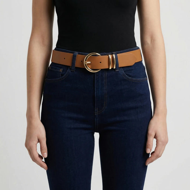 Beltriva - 3-Piece Gold Buckle Waist Belt Set
