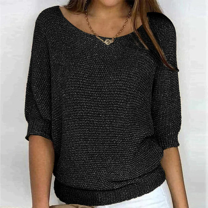 Solid Casual Oversize Tröja för Kvinnor