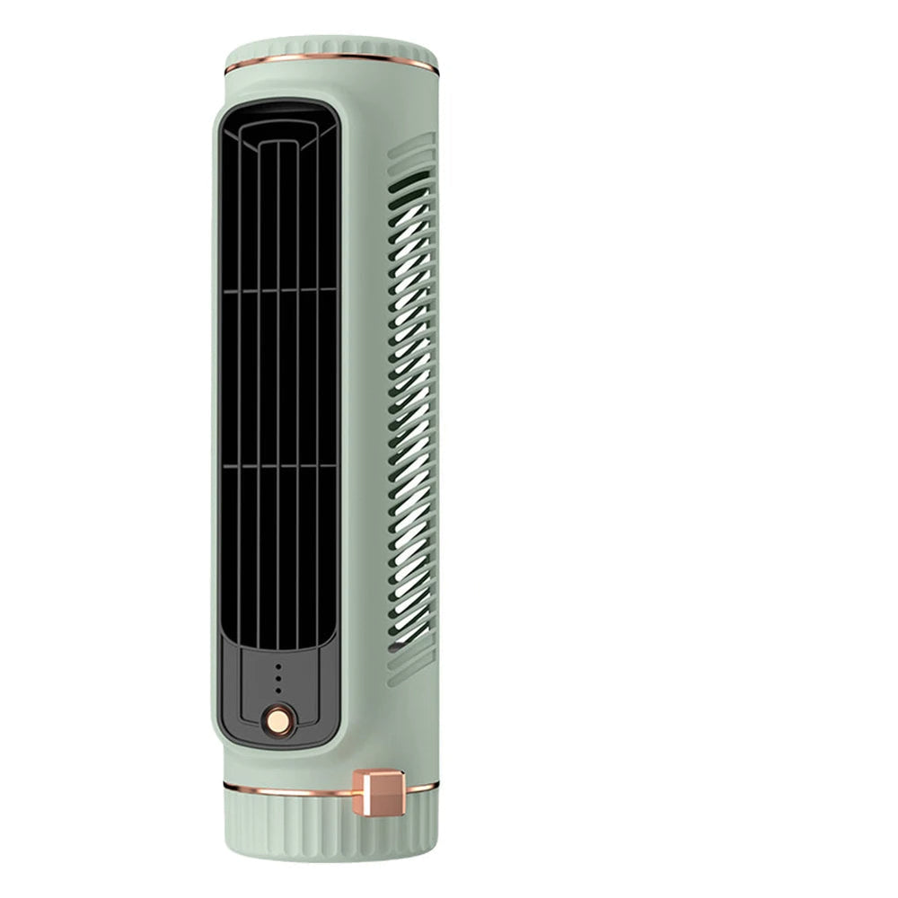 Turmventilator ohne Rotorblätter, tragbar – Leiser USB Akku Ventilator, Mini Luftkühler
