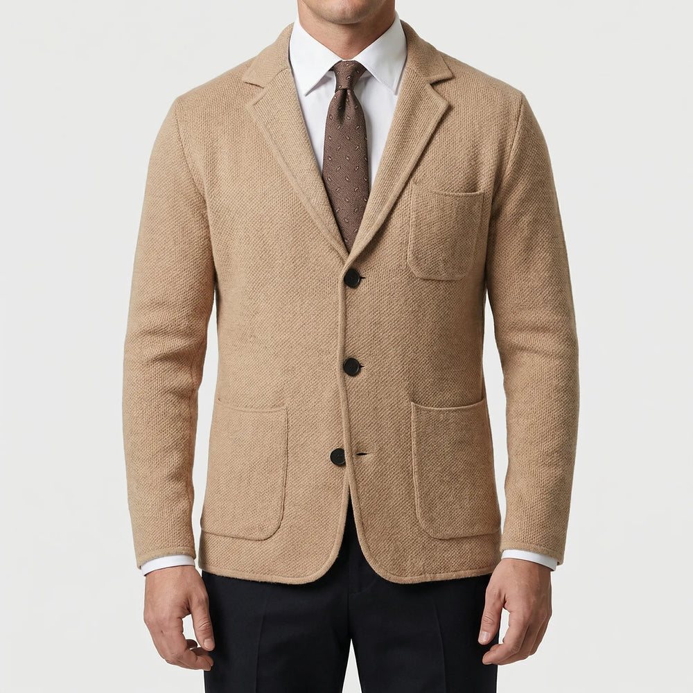 BlazKnox - Knitted Notch Lapel Blazer