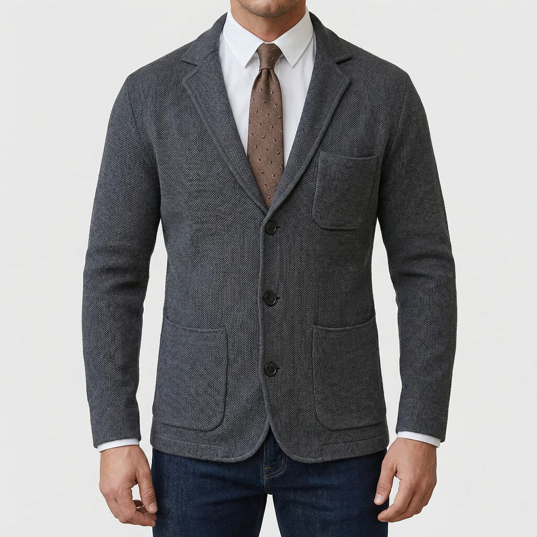 BlazKnox - Knitted Notch Lapel Blazer