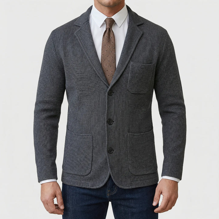 BlazKnox - Knitted Notch Lapel Blazer