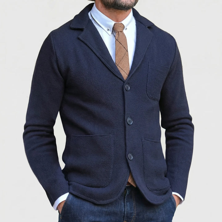 BlazKnox - Knitted Notch Lapel Blazer