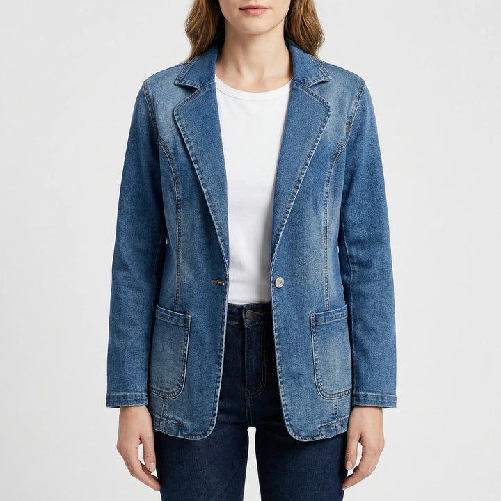Skräddarsydd Denim Blazer För Kvinnor