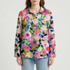 Blus med lång ärm och blommigt mönster