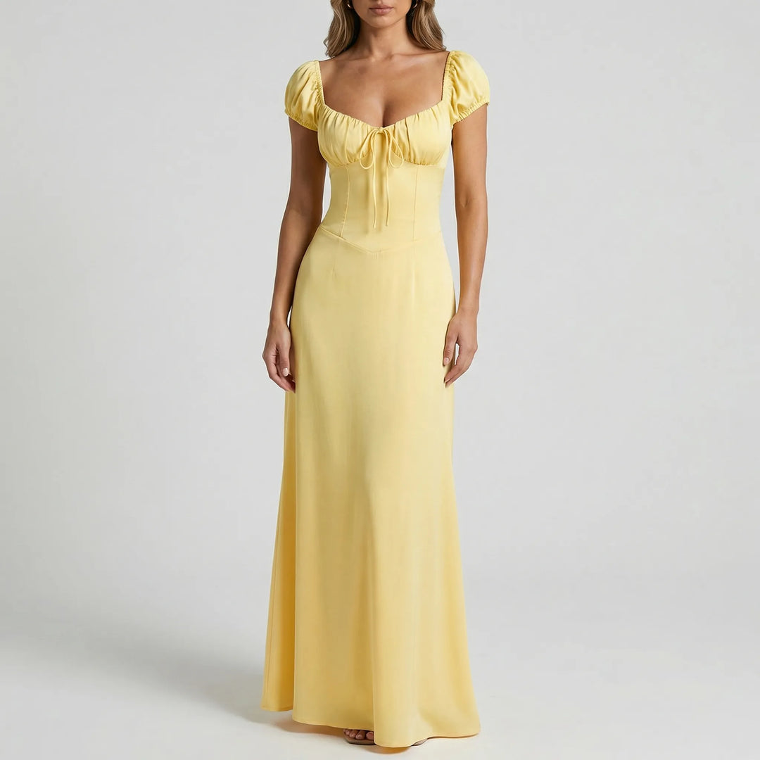 Blossara - Empire Waist Flowy Maxi Dress