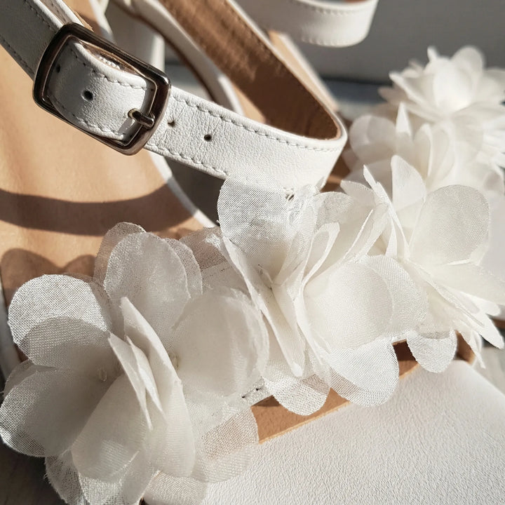 Blosselle - Block Heel Sandal With Floral Toe Detail