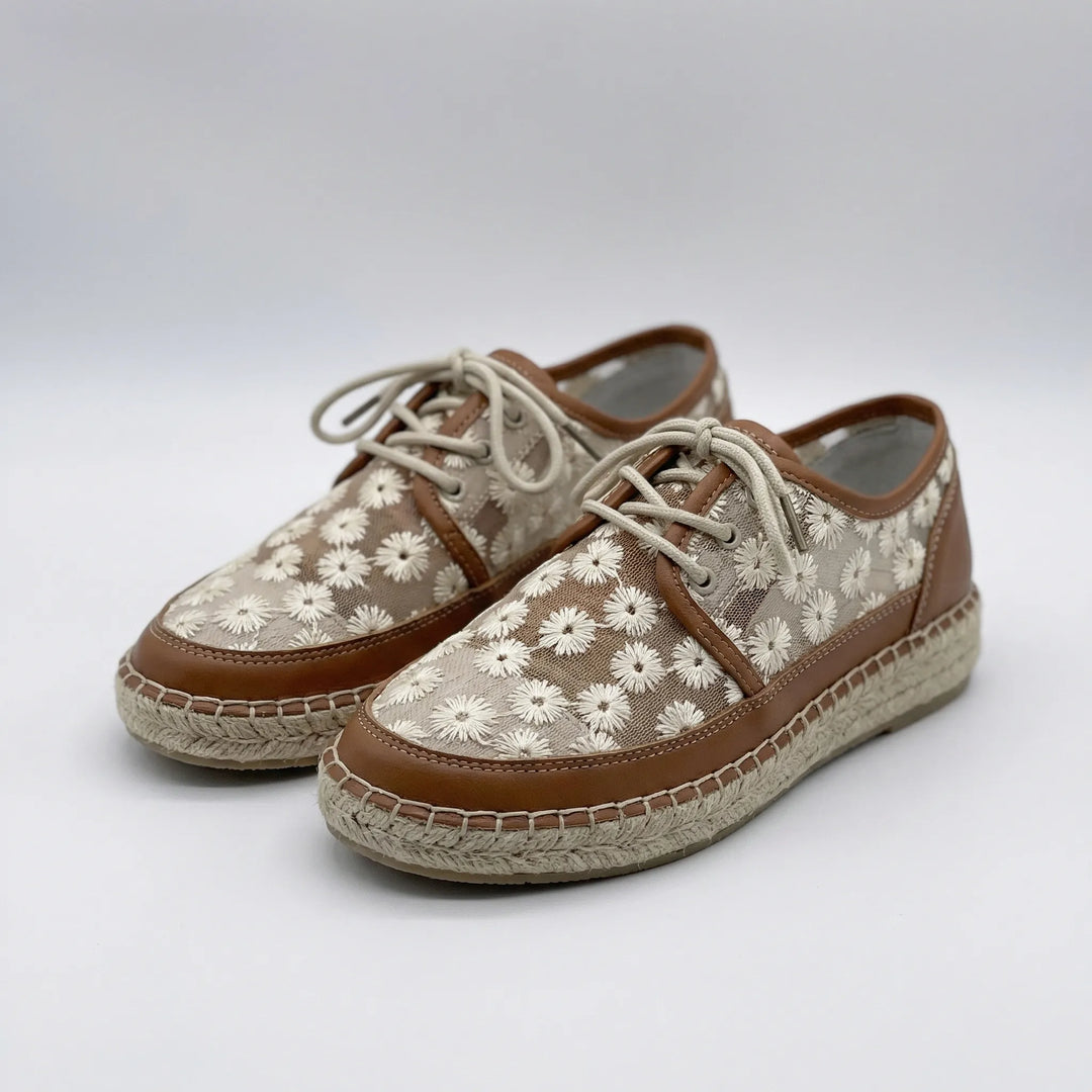 Blossomex - Embroidered Lace-Up Women's Sneaker