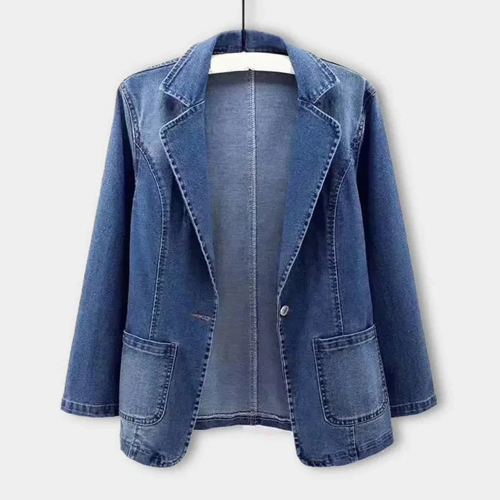 Urban Edge Denim Blazer med Klassisk Passform