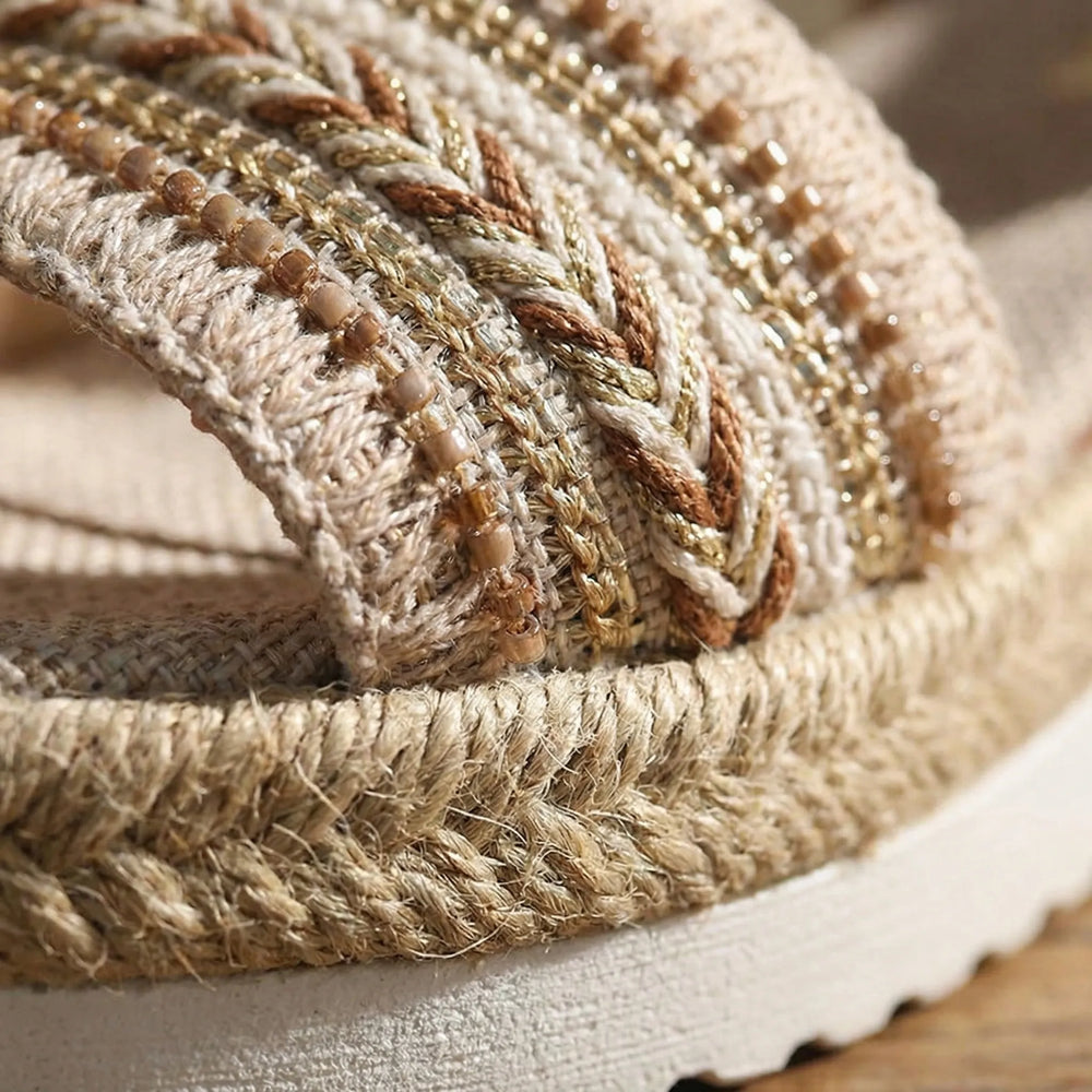 Bohevia - Open-Toe Boho Wedge Sandal