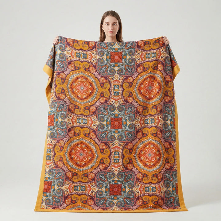 Bohovara - Reversible Boho-Print Bed Blanket