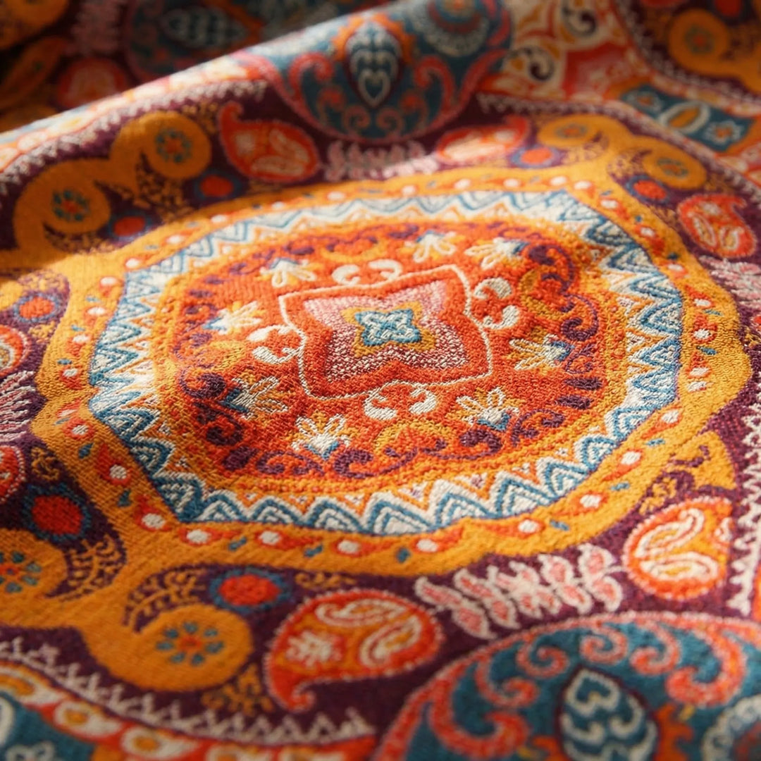 Bohovara - Reversible Boho-Print Bed Blanket